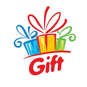 礼物盒图标彩绘礼品盒形式 它制作图案矢量展示店铺生日庆典圣诞礼物插图乐趣假期丝带标识设计图片