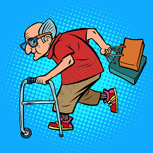 老人护理素材有 shoppin 的活跃老人设计图片