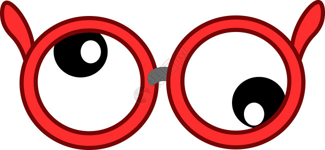 红色谷歌眼镜 矢量或颜色插图设计图片