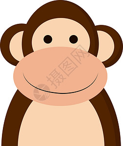 猴子矢量素材快乐的猴子 矢量或颜色插图设计图片