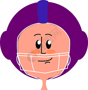 身穿紫色头盔 插图 白背角矢量的男孩设计图片