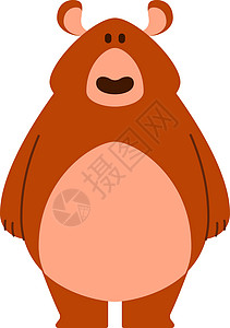 棕色的动物白色背景上的橙色大熊设计图片