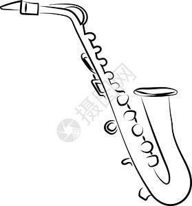 吹单簧管萨克斯管在白色背景上海报蓝调艺术爵士乐旋律插图绘画娱乐卡通片乐器设计图片