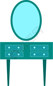 镜子图标蓝镜 插图 白背景矢量设计图片