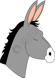 马齿菜冷静的驴子 插图 白色背景的矢量设计图片
