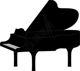 白色背景上的黑色钥匙笔记乐器插图旋律艺术琴键娱乐框架钢琴设计图片