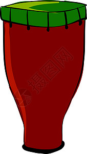 伯牙鼓琴红锥形 插图 白色背景的矢量设计图片