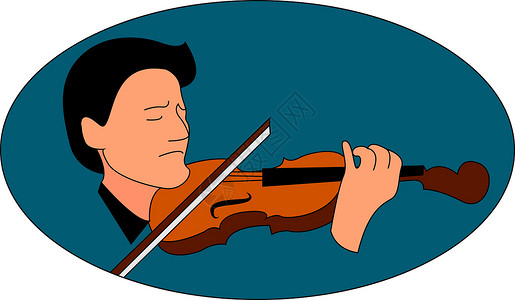 小提琴家男人玩小提琴 插图 白背景的矢量设计图片