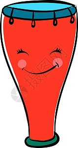 伯牙鼓琴红色的微笑共和体 插图 白色背景的矢量设计图片