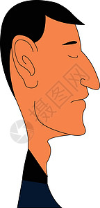 镬耳屋门头白背上有大耳矢量插图的人类漫画设计图片