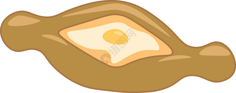 大饼传统菜 称为khachapuri矢量或彩色插图设计图片