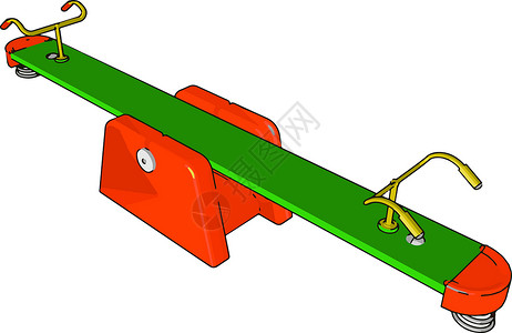 跷跷板卡通游乐场观测到玩具矢量或颜色插图设计图片