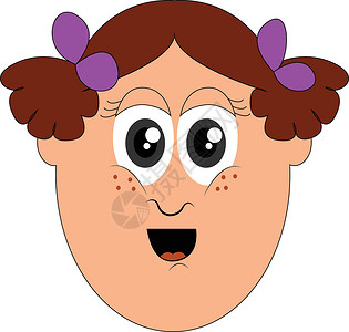 女孩绑舞鞋有趣的小女孩的脸向矢量或颜色插图的肖像设计图片