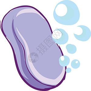 香皂泡沫紫色肥皂和泡沫 病媒或彩色病理的画图设计图片