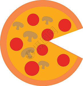 意大利辣味香肠比萨矢量图像或彩色插图设计图片