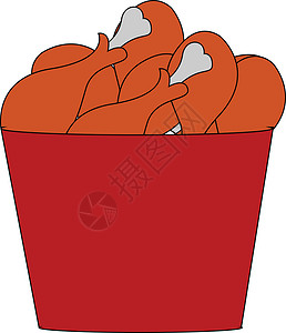 辣椒炒牛肉丁鸡腿的图像-鼓槌矢量或彩色插图设计图片