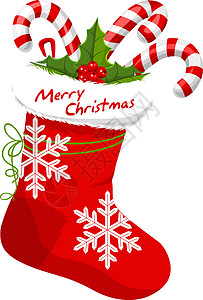 红色圣诞袜圣诞袜插画设计图片