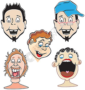 疯子笑的家伙插画绘画男人笑声快乐乐趣白色幸福艺术品微笑男生设计图片