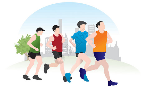 公園裡跑步人运行图例运动慢跑福利训练绘画赛跑者身体男人跑步娱乐设计图片