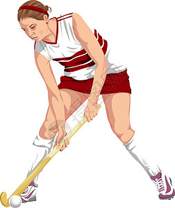 女子跳远运动员女子曲棍球运动员的矢量游戏绘画竞赛插图女士勇气分数白色联盟娱乐设计图片