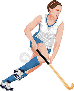女子曲棍球运动员的矢量锦标赛娱乐女士运动装分数勇气绘画竞赛插图玩家设计图片