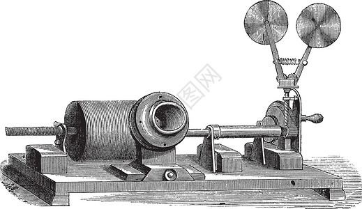 雕刻工具发条留声机蚀刻艺术品插图金属玩家雕刻技术乡愁圆柱历史设计图片