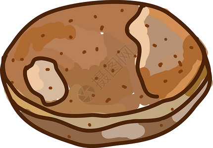 蛋糕甜甜圈白色背景上的釉面甜甜圈插画矢量奶油巧克力绘画烘烤戒指蛋糕糖果甜点面团食物设计图片