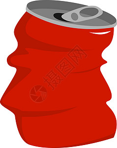 罐头瓶子红色罐头 插图 白色背景的矢量设计图片