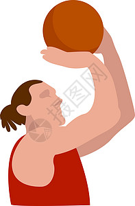 抱球篮球运动员 插图 白背景的矢量圆形卡通片黑色游戏橙子足球圆圈网球篮子绘画设计图片
