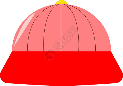 卡通风格帽子粉色帽子 插图 白色背景的矢量设计图片
