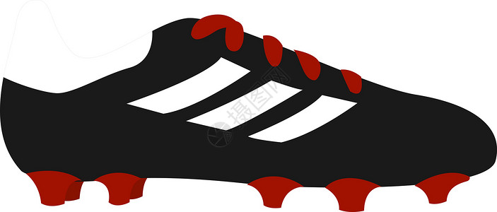足球鞋足球三角 插图 白底矢量设计图片