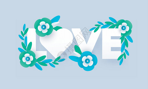 穆卡切韦剪纸风格的爱情排版在 bl 上装饰着鲜花设计图片