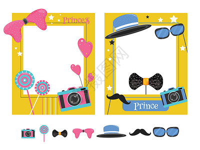 胡子道具装饰有派对道具的相框有两种可选颜色设计图片