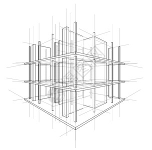 几何图形套图正在建造的房子的绘图 韦克托地面房间计算机构造工程文档打印工程师工地建筑设计图片