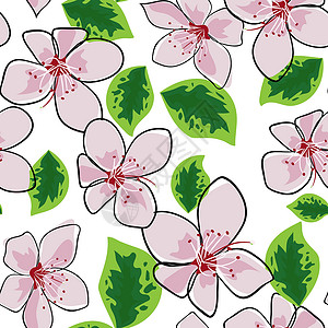 樱花无缝模式樱桃花 无缝模式 矢量图 eps 10墙纸商业植物绘画植物群打印卡通片樱花季节公园设计图片