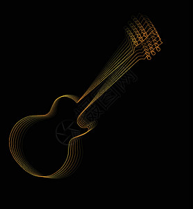 保罗的黄金弦电吉他插图乐器音乐唱片金子绘画艺术细绳爵士乐艺术品设计图片