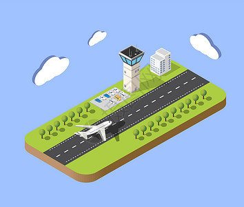 机场设施等距城市机场车辆引擎基础设施空气飞机楼梯插图设施建筑航班设计图片