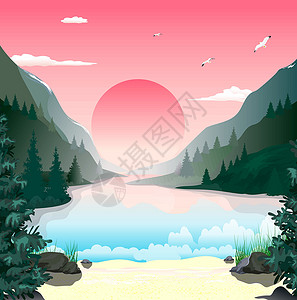 河中沙石头景观山湖道设计图片