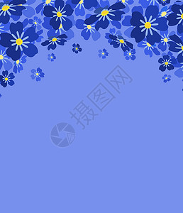 优质打磨架矢量蓝色勿忘我花框架插图野花绘画花园卡片边界植物生日艺术设计图片