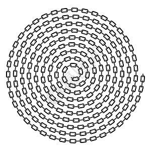 螺旋图孤立在白色背景上的灰色链螺旋灰色工业框架链接安全力量圆圈监狱束缚插图设计图片