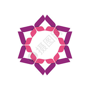 紫花洋紫花星标志模板插图设计 矢量 EPS 10设计图片