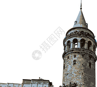 土耳其圣索菲亚教堂加拉塔塔伊斯坦布的旅游标志历史建筑游客文化景观纪念碑脚凳加拉塔建筑学旅行设计图片