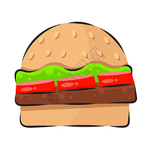 泡菜汉堡适合贺卡海报或 T 恤印刷的汉堡包图标插图设计图片