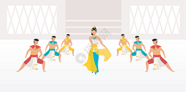 埃及女人它制作图案的印尼舞蹈平面矢量衣服情调闲暇国籍假期节日婚姻异国舞蹈家女性设计图片
