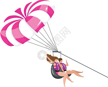滑翔机它制作图案帆伞运动平面矢量设计图片