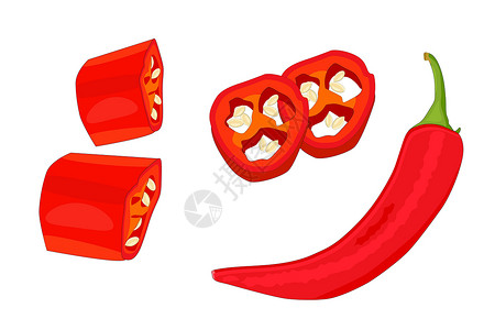 辣椒素孤立在白色背景上的红辣椒设计图片