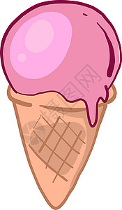 风格冰淇淋标签白色背景上的粉色冰淇淋插画矢量标签酸奶锥体水果小吃食物奶制品插图奶油菜单设计图片