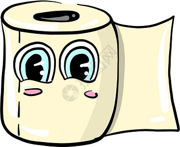 卷鼻子白色背景上的可爱卫生纸插图矢量艺术厕所床单卡通片孩子们组织洗手间卫生间健康夹子设计图片