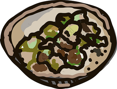 玉米粉白色 ba 上的蘑菇和球芽甘蓝插图矢量设计图片