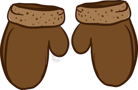 穿背带裤熊白色背景上的棕色连指手套插画矢量设计图片